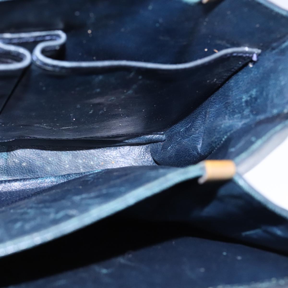 CELINE C Sulky Shoulder Bag Canvas Leather Navy Auth 105626