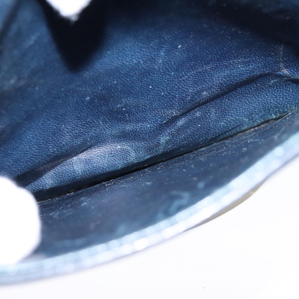 CELINE C Sulky Shoulder Bag Canvas Leather Navy Auth 105626