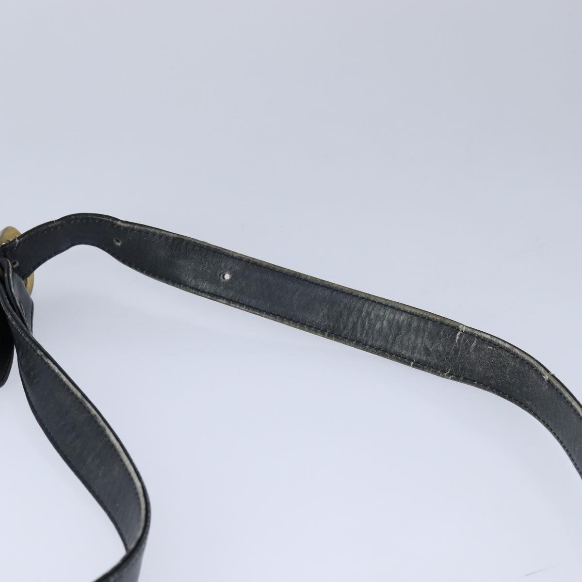 CELINE C Sulky Shoulder Bag Canvas Leather Navy Auth 105626