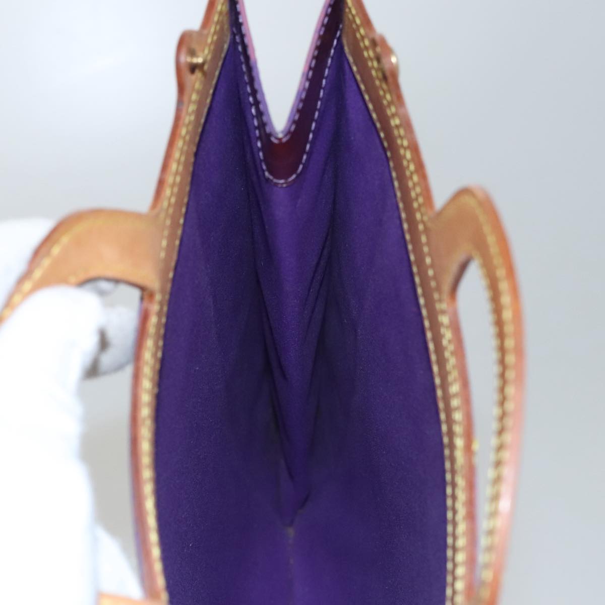 LOUIS VUITTON Monogram Vernis Stanton Tote Bag Purple Viole M91079 Auth 105668