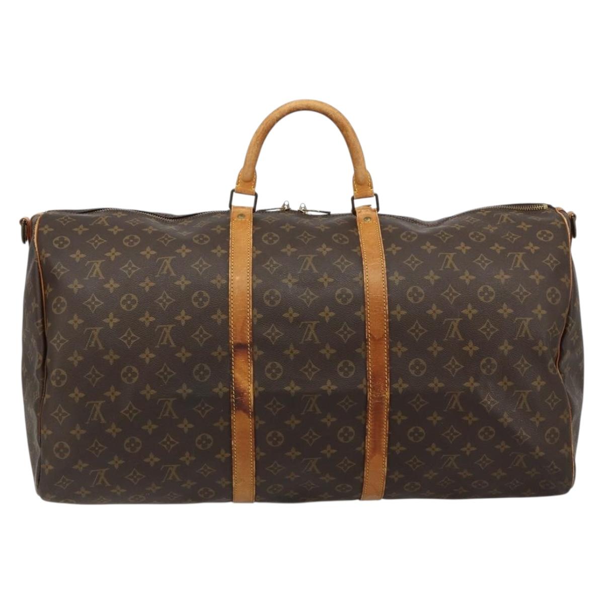 LOUIS VUITTON Monogram Keepall Bandouliere 60 Boston Bag M41412 LV Auth 105725