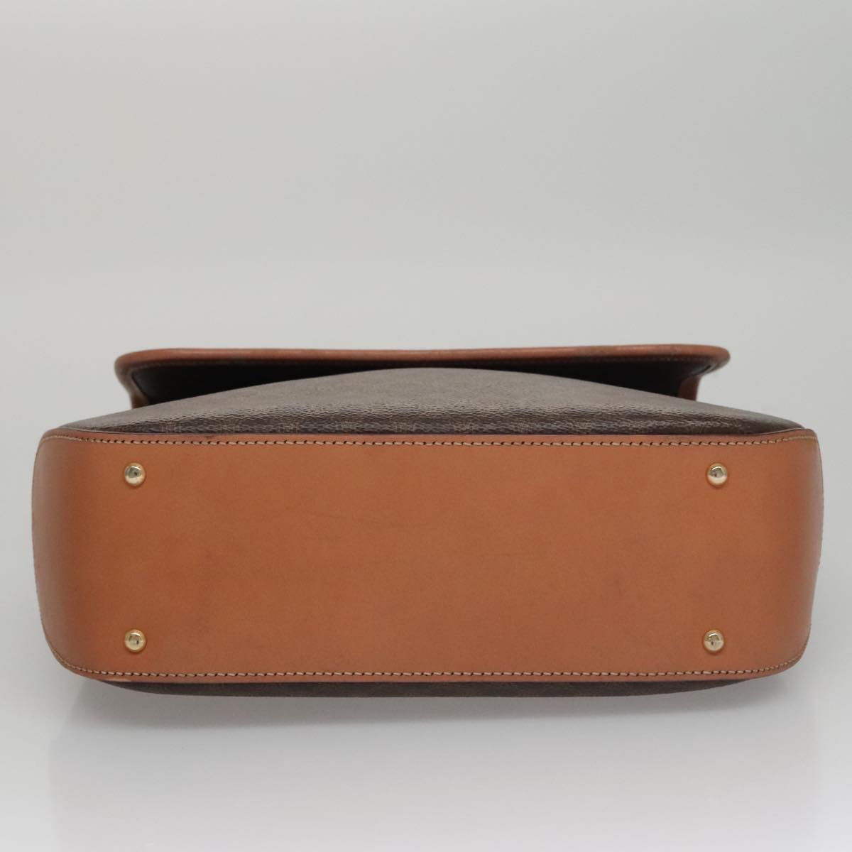 CELINE Macadam Canvas Hand Bag PVC Leather 2way Brown Auth 105732