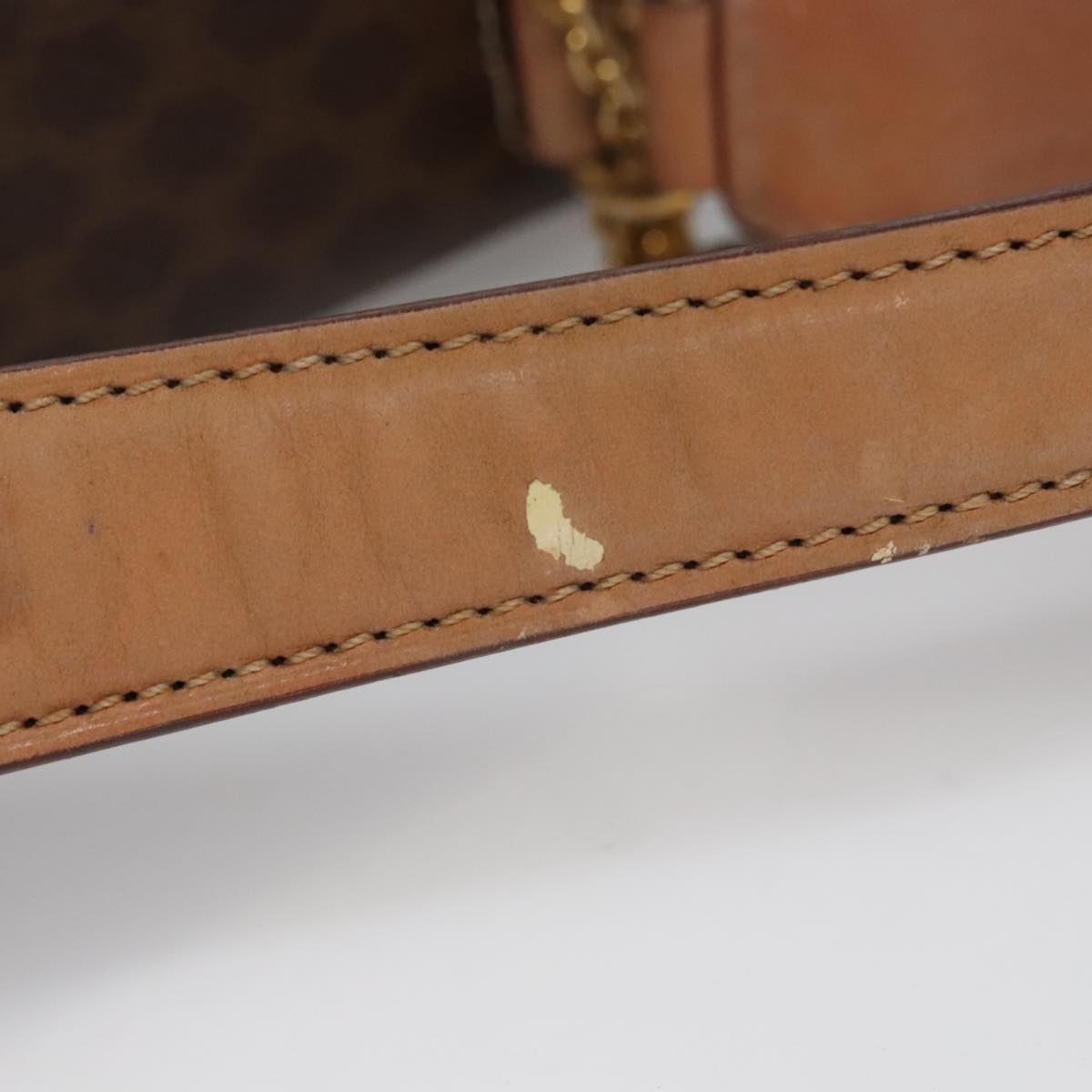 CELINE Macadam Canvas Hand Bag PVC Leather 2way Brown Auth 105732