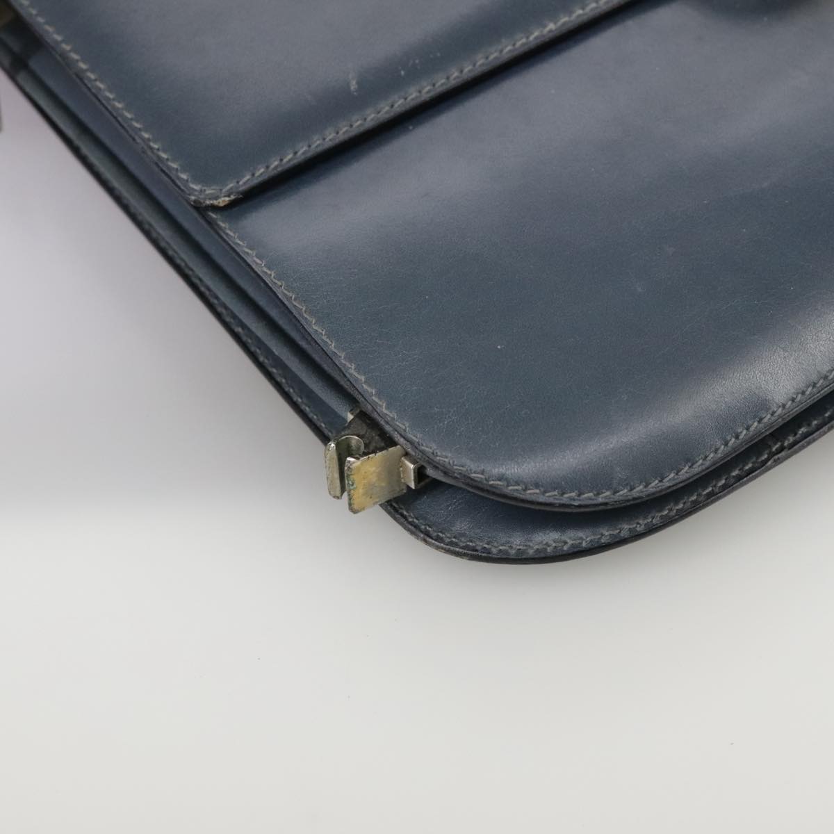 CELINE Shoulder Bag Leather Blue Auth 105737