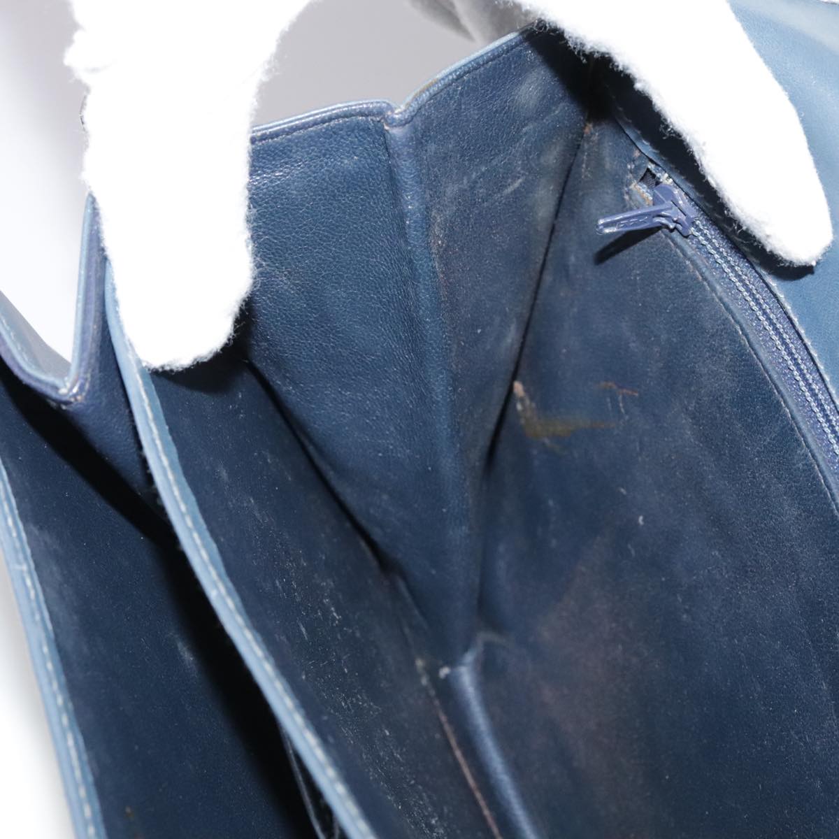 CELINE Shoulder Bag Leather Blue Auth 105737