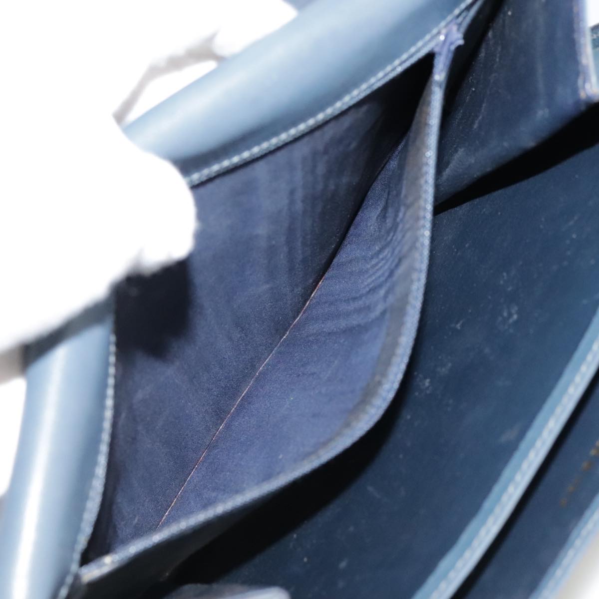 CELINE Shoulder Bag Leather Blue Auth 105737