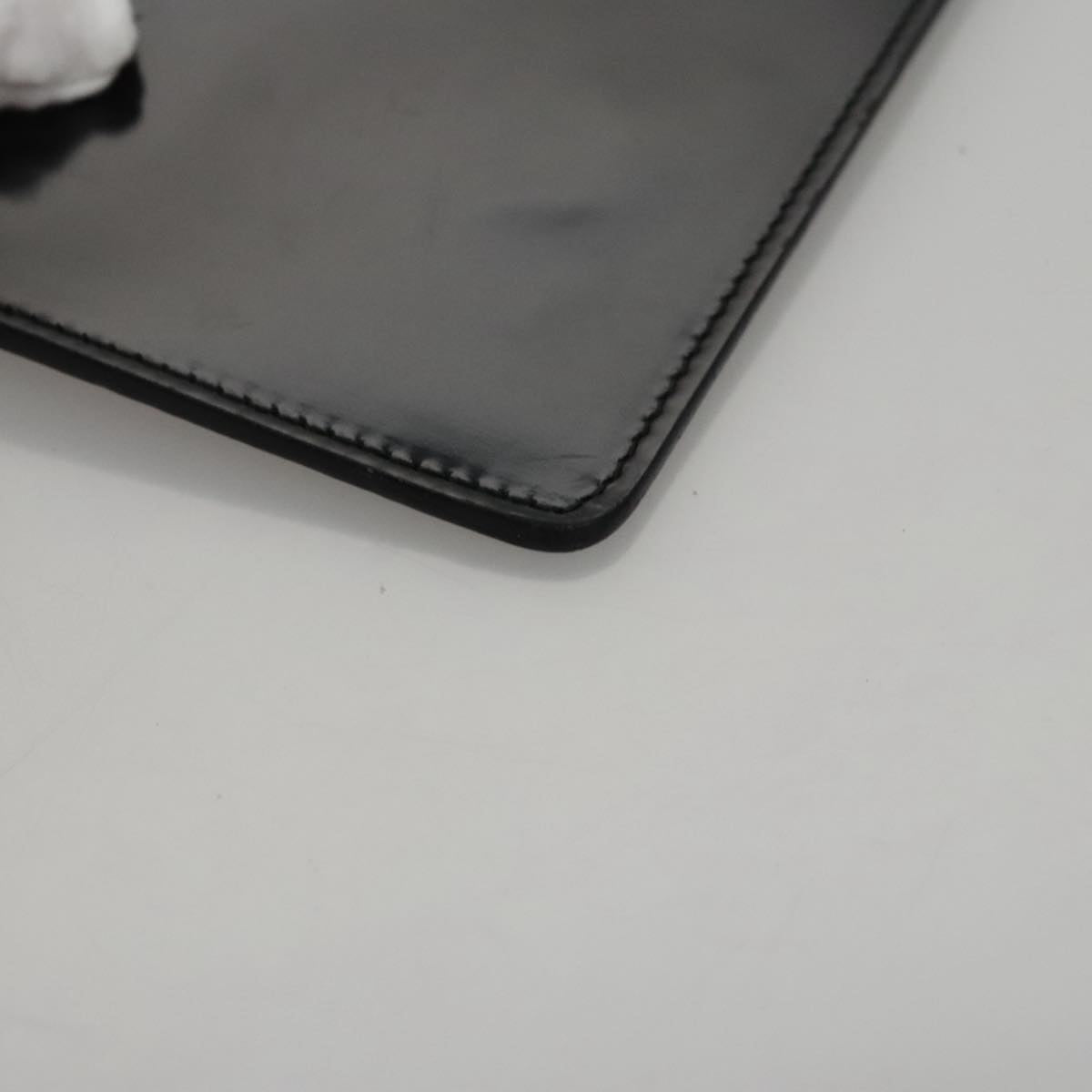 Salvatore Ferragamo Hand Bag Patent Leather Black Gold Auth 105756