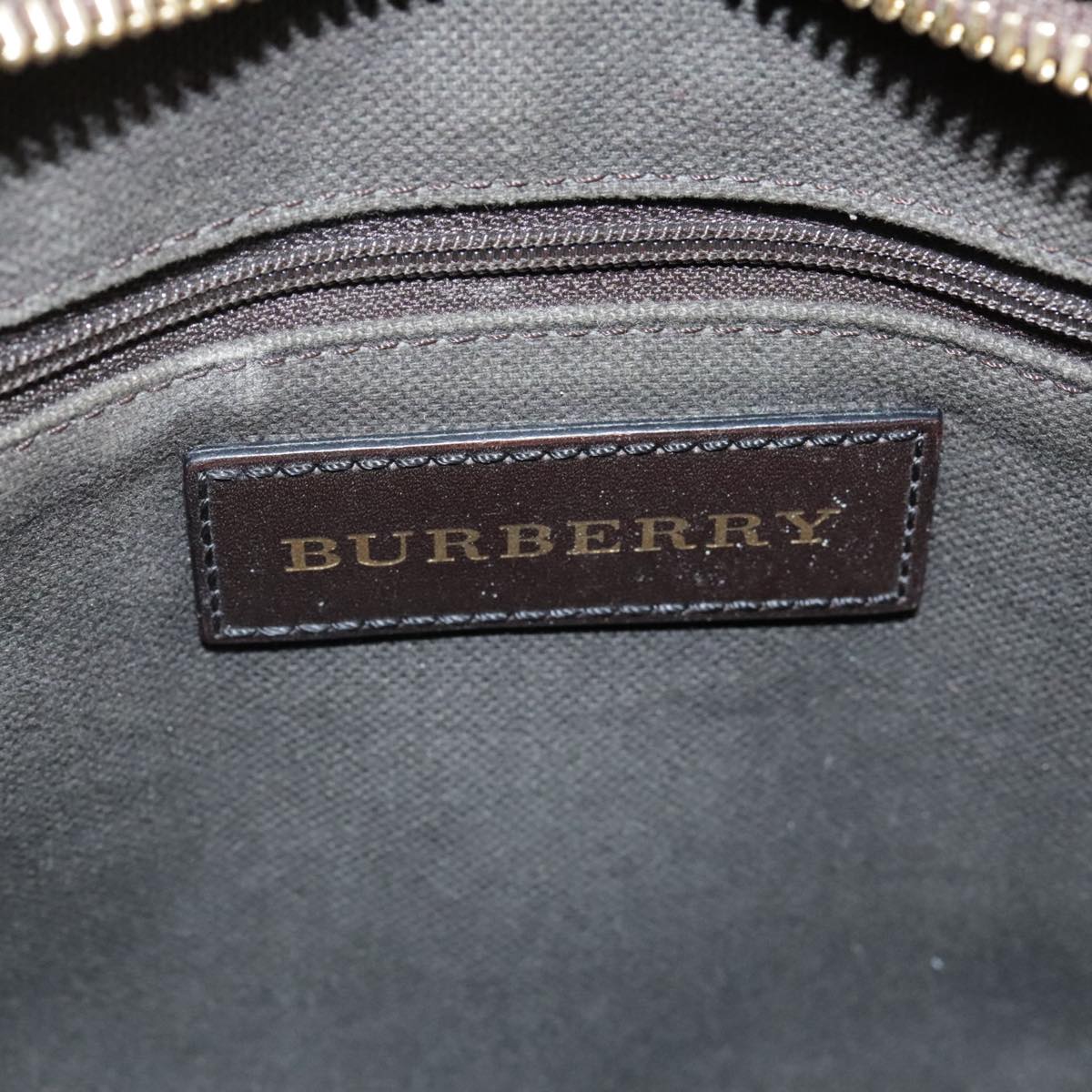 BURBERRY Nova Check Hand Bag PVC Leather 2way Beige Auth 105764