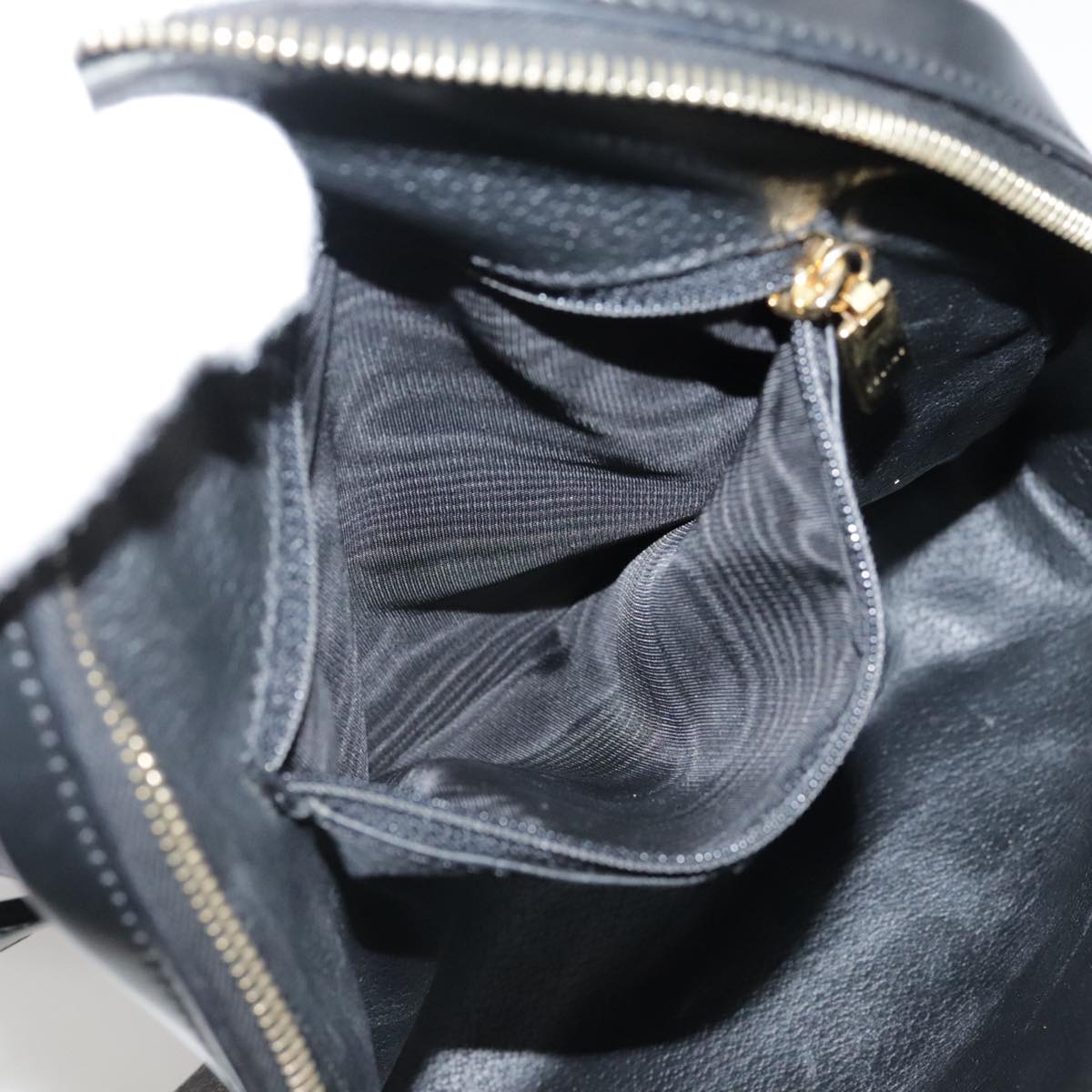 CELINE Macadam Canvas Backpack PVC Leather Black Silver Auth 105774