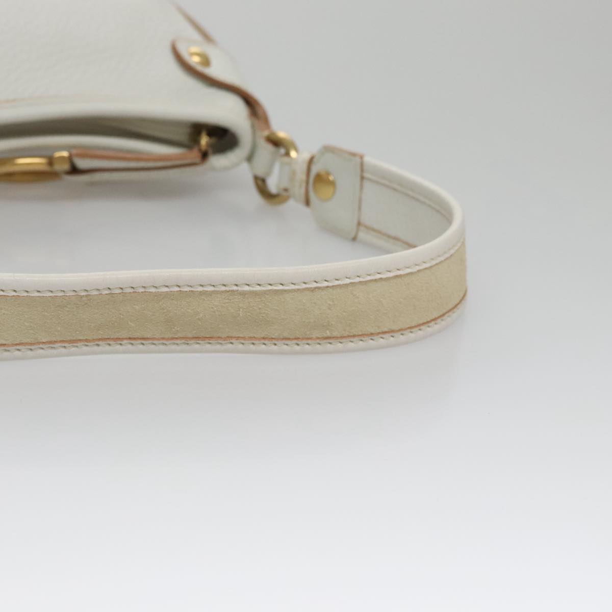 Salvatore Ferragamo Shoulder Bag Leather White Auth 105780V