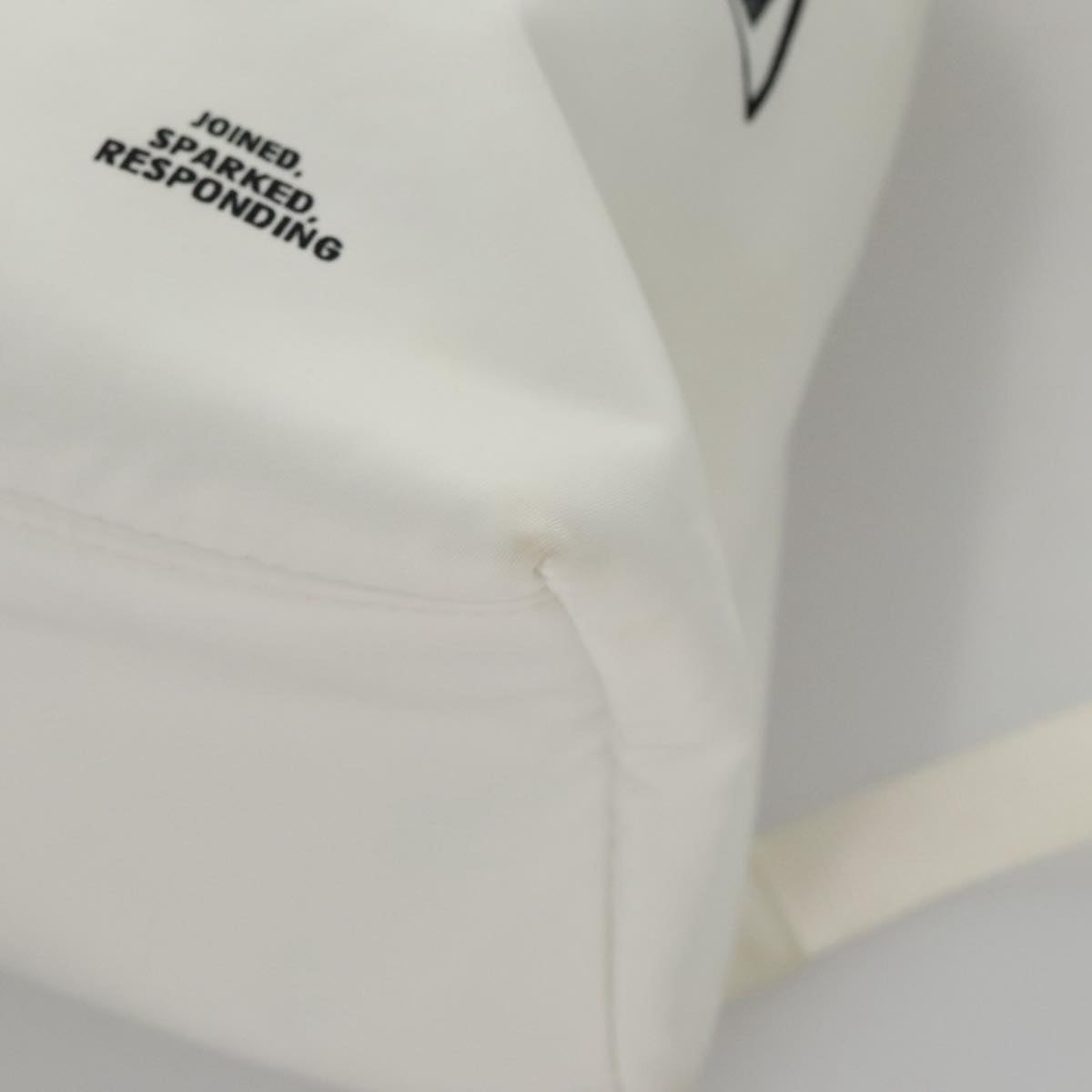 PRADA Backpack Nylon White Silver Auth 105813