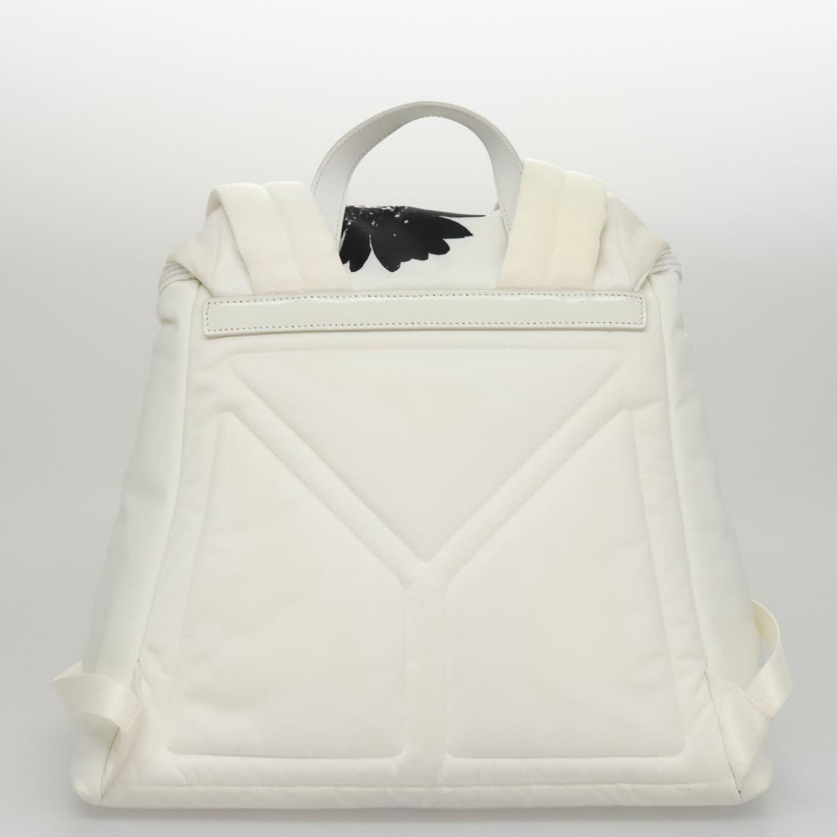 PRADA Backpack Nylon White Silver Auth 105813