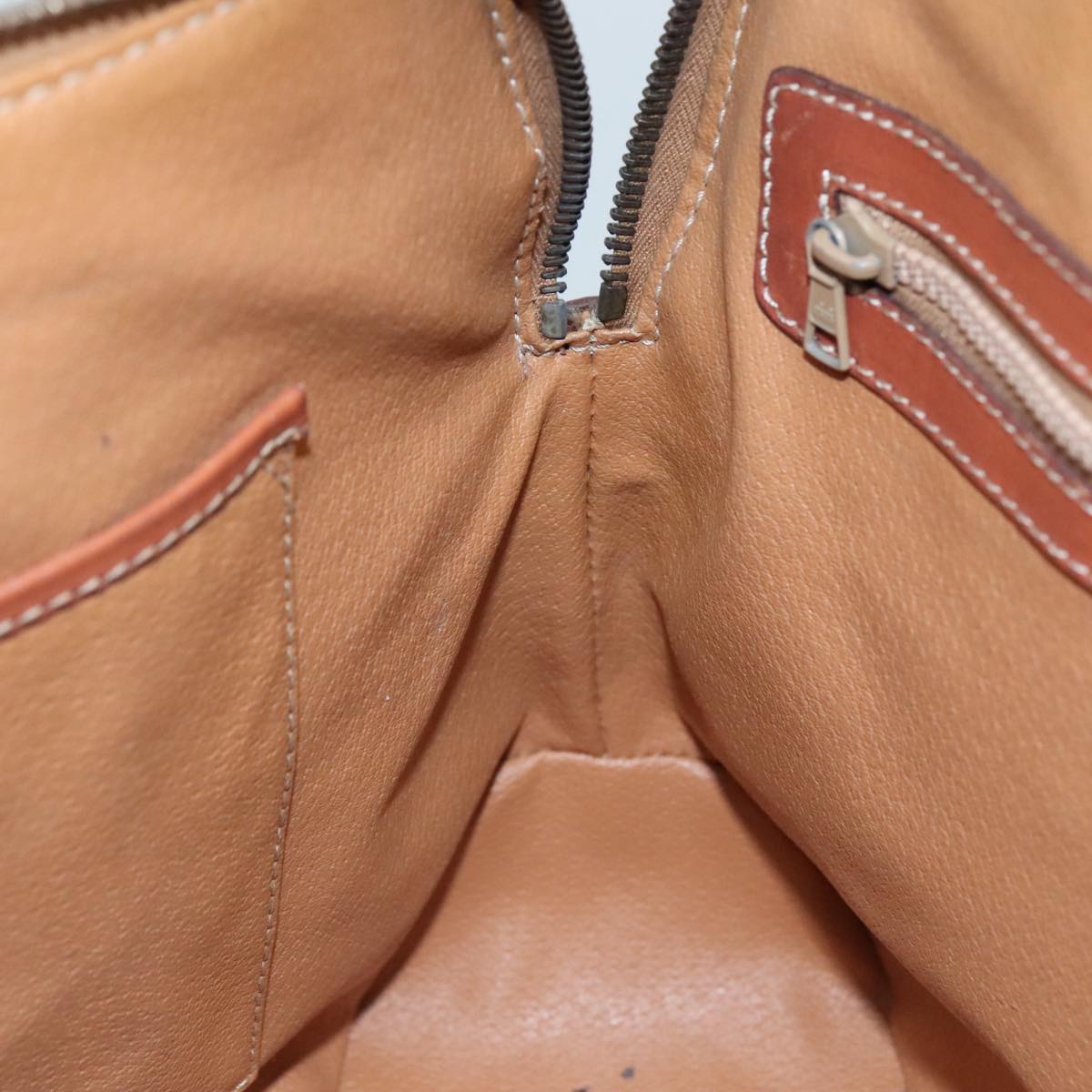 CELINE Macadam Canvas Hand Bag PVC Leather Brown Auth 105820