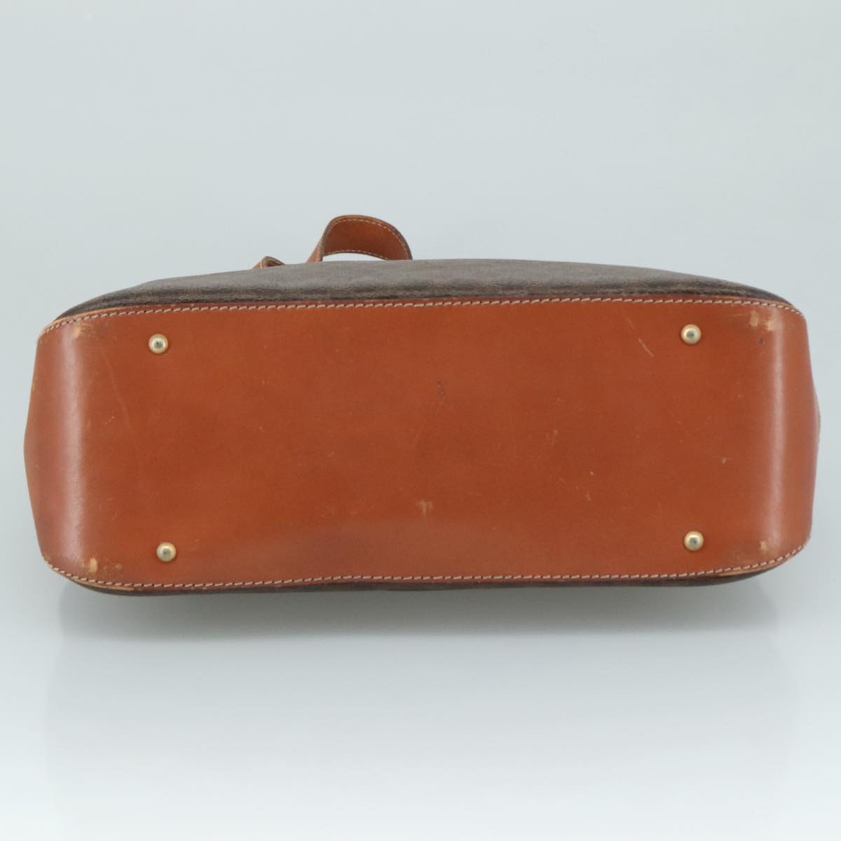 CELINE Macadam Canvas Hand Bag PVC Leather Brown Auth 105820