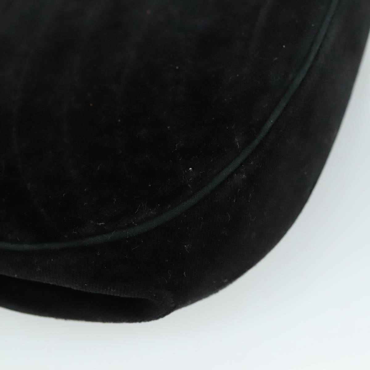 CHANEL Chain Shoulder Bag Suede Black CC Auth 105831