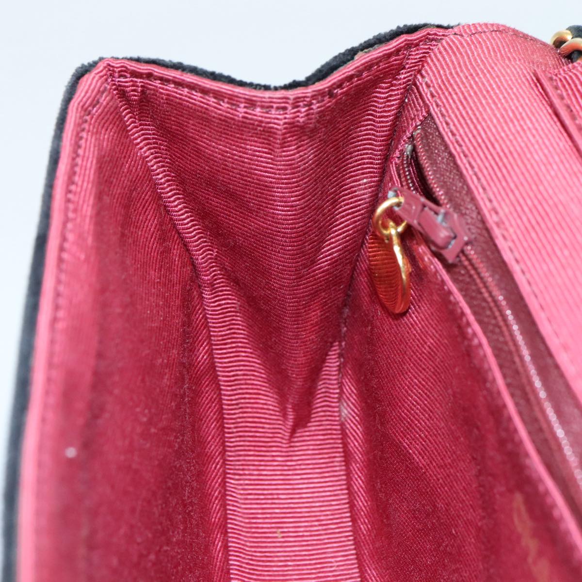 CHANEL Chain Shoulder Bag Suede Black CC Auth 105831