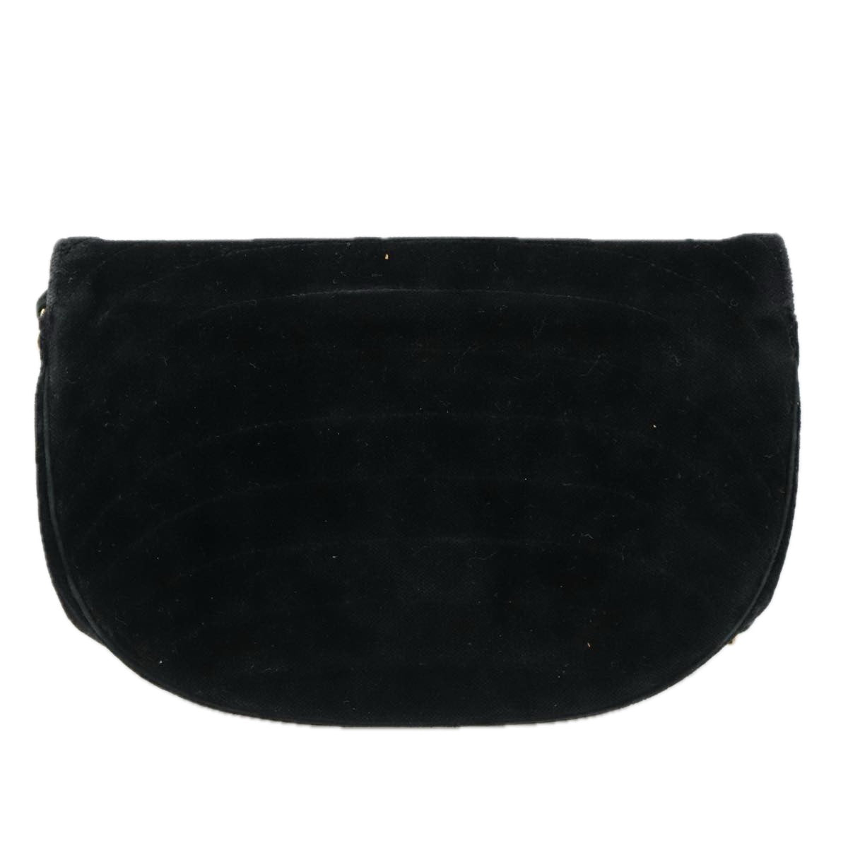 CHANEL Chain Shoulder Bag Suede Black CC Auth 105831