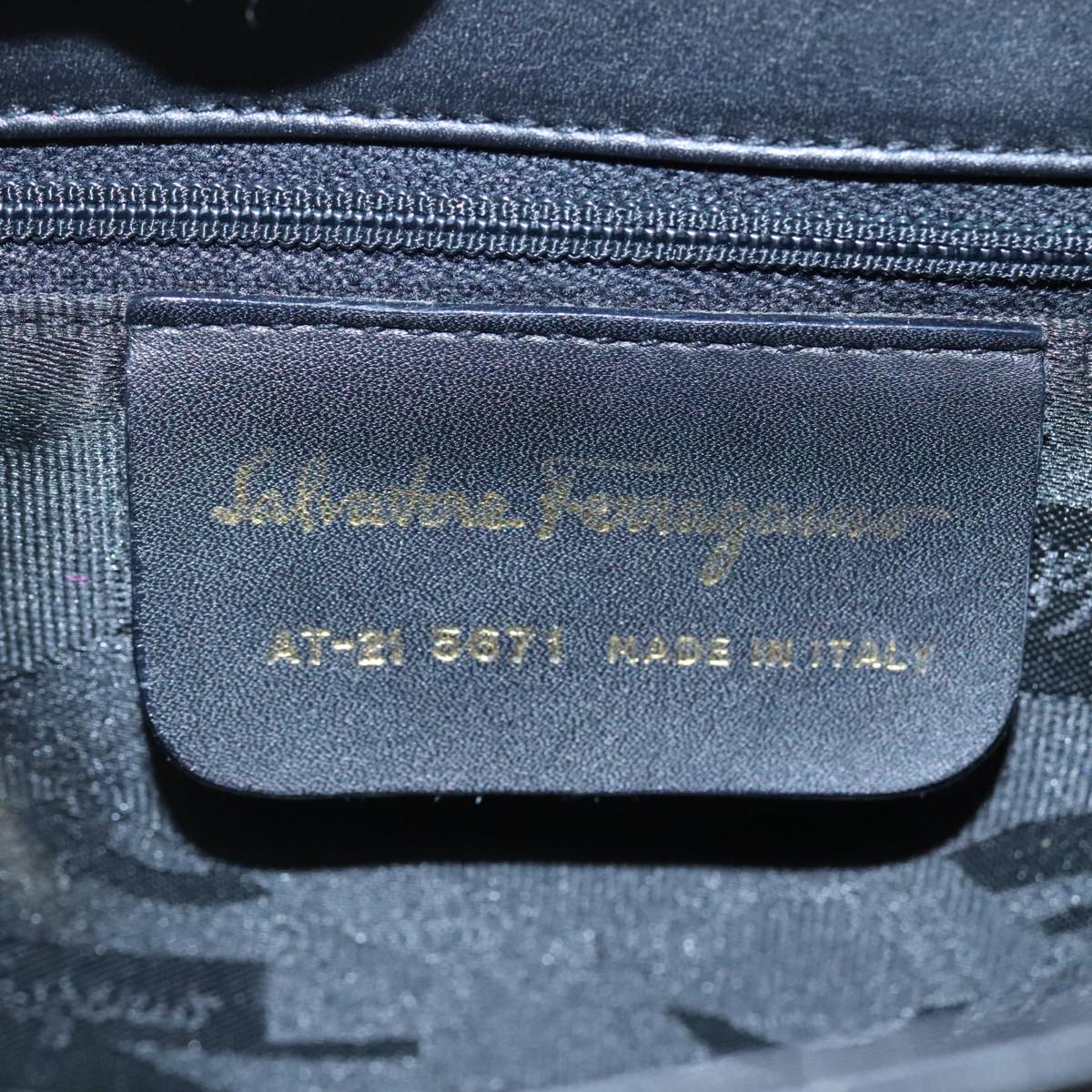 Salvatore Ferragamo Gancini Hand Bag Leather 2way Black Auth 105843