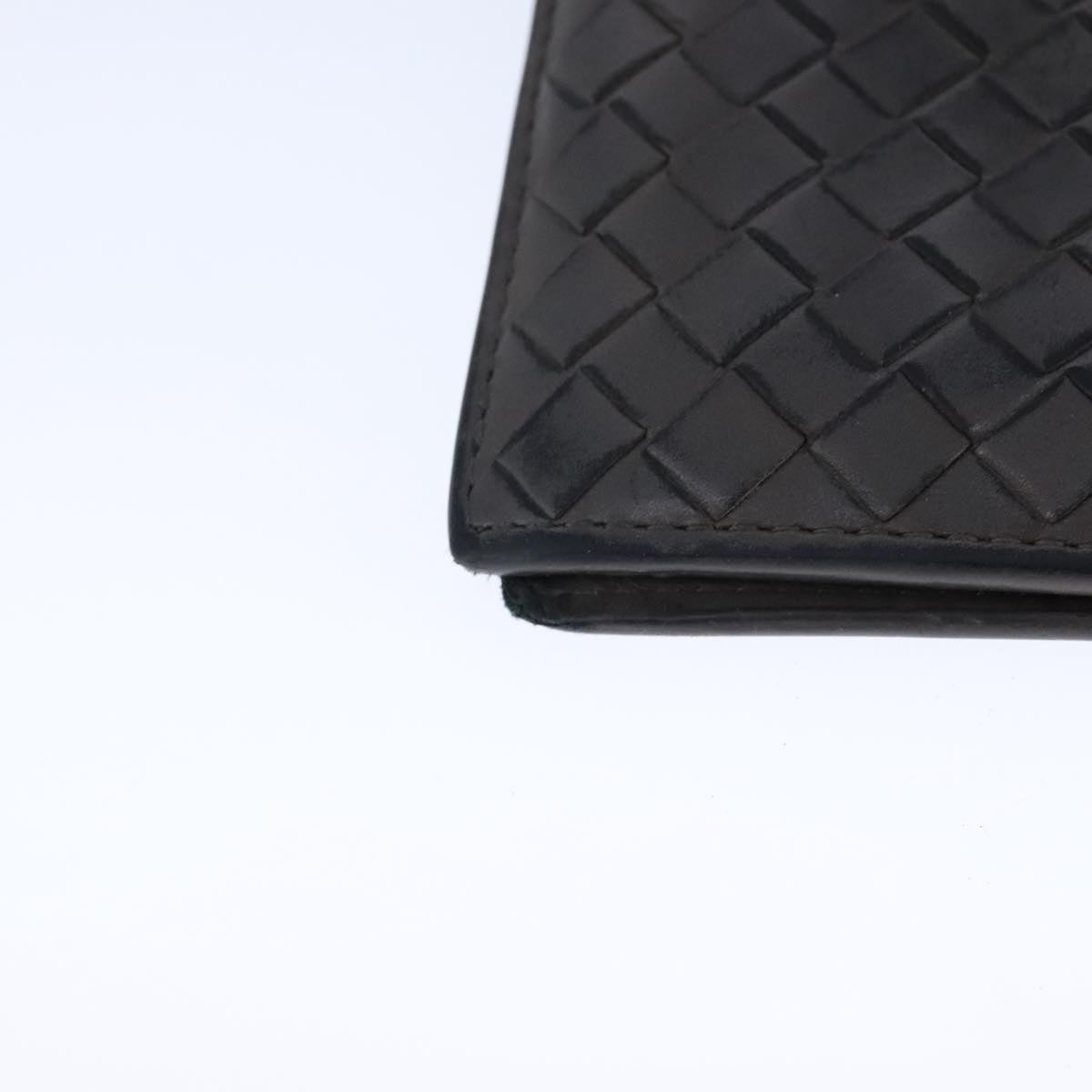 BOTTEGA VENETA INTRECCIATO Wallet Leather Gray Auth 105909