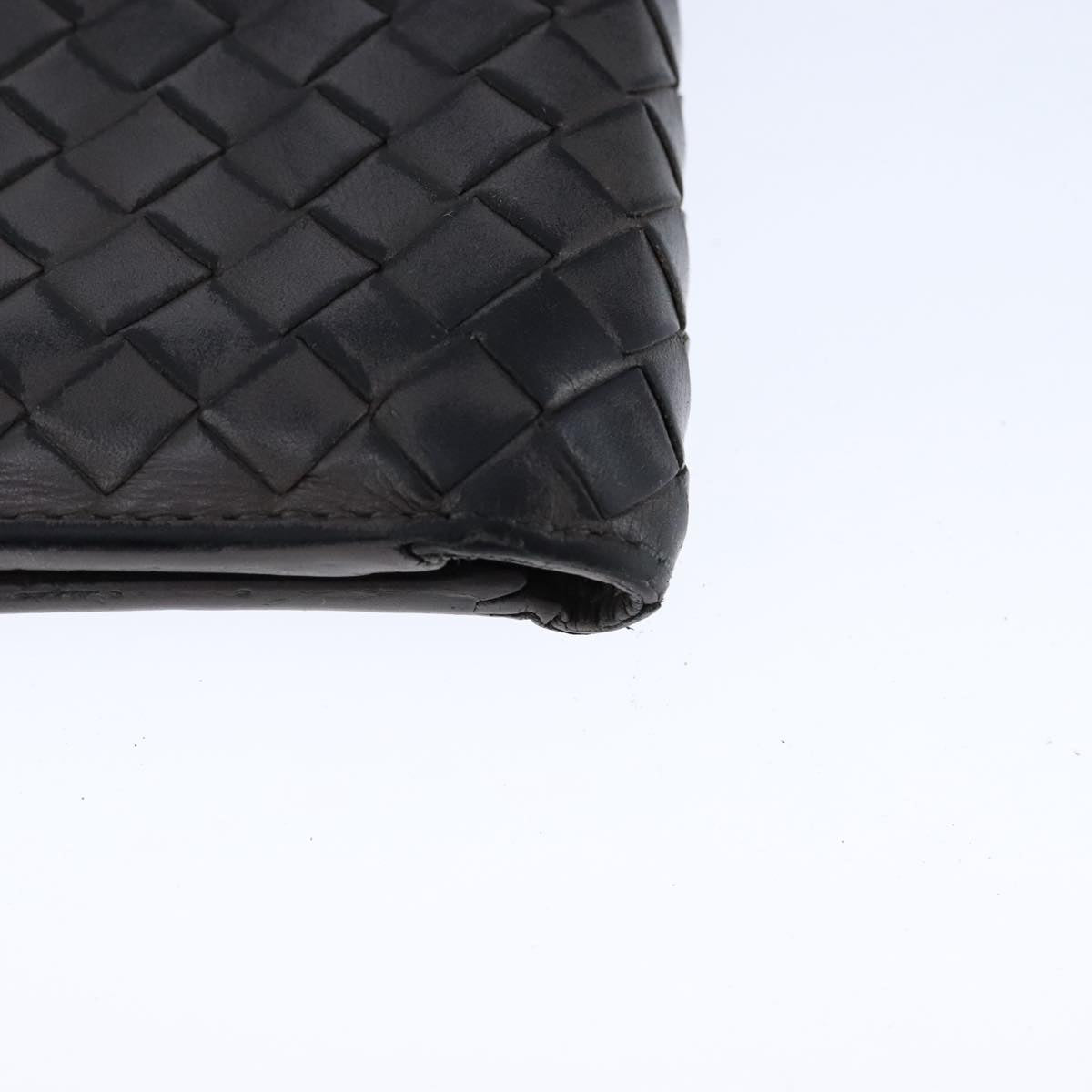 BOTTEGA VENETA INTRECCIATO Wallet Leather Gray Auth 105909