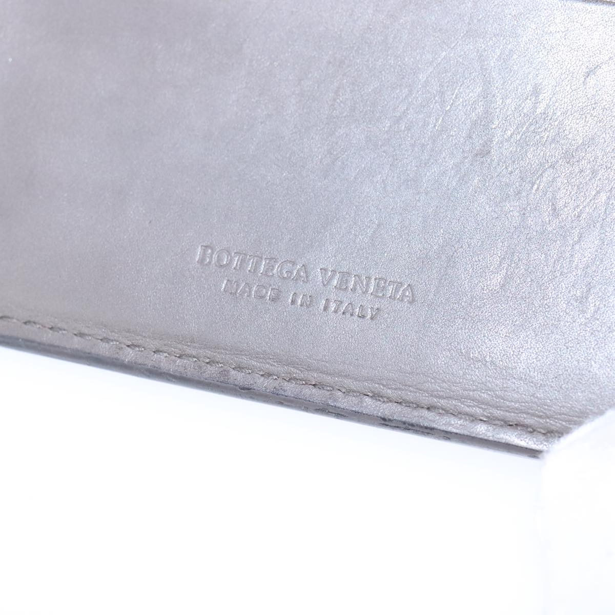 BOTTEGA VENETA INTRECCIATO Wallet Leather Gray Auth 105909