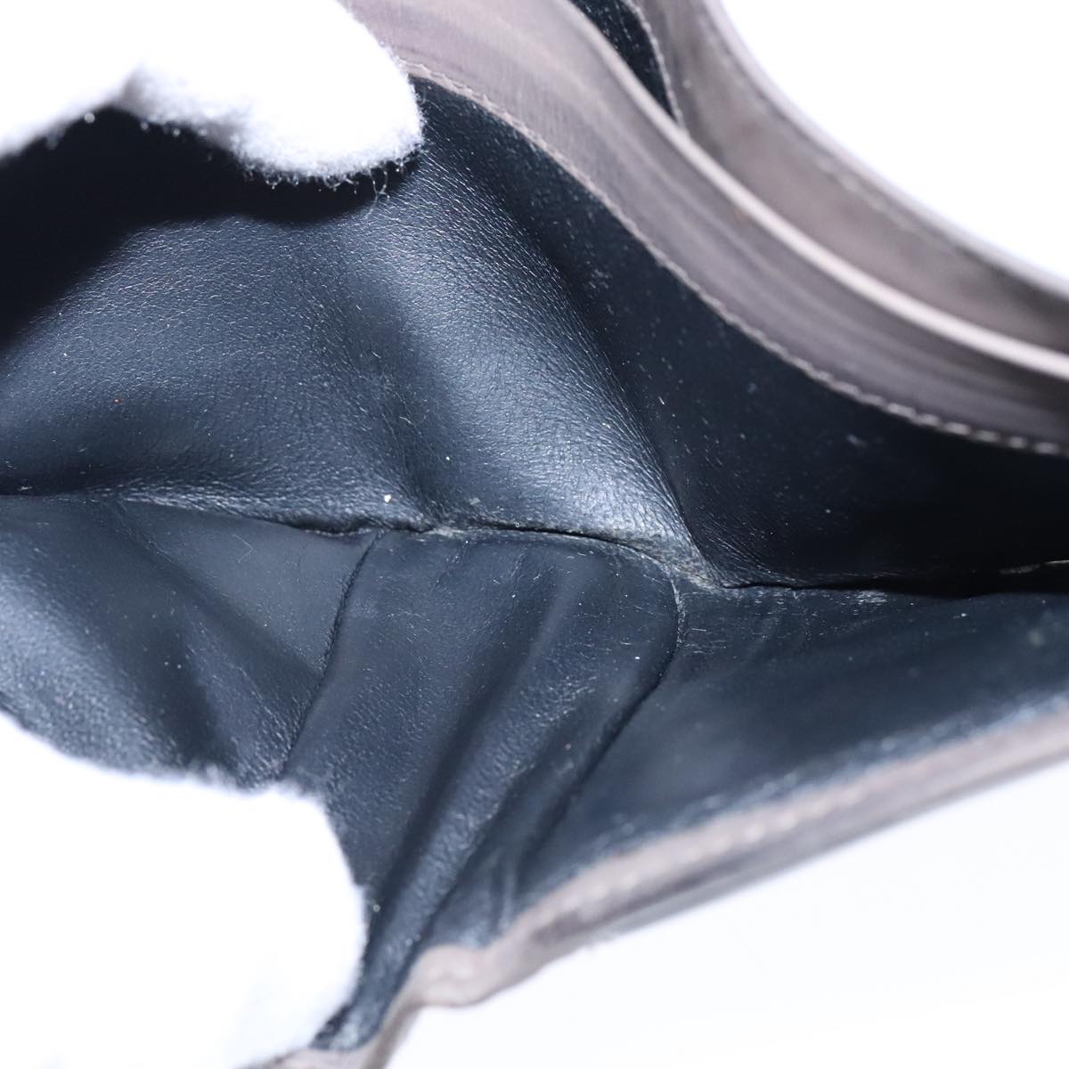 BOTTEGA VENETA INTRECCIATO Wallet Leather Gray Auth 105909