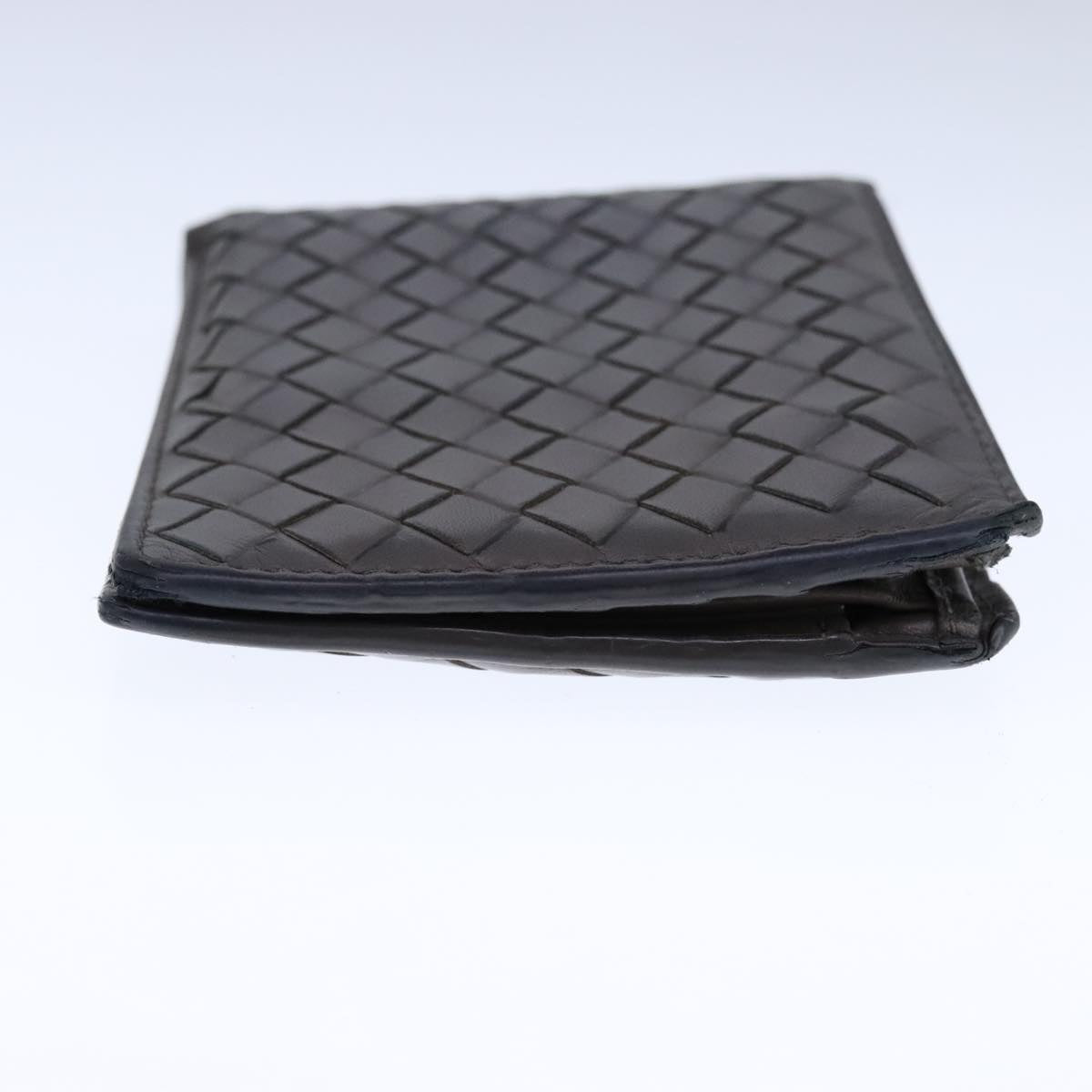 BOTTEGA VENETA INTRECCIATO Wallet Leather Gray Auth 105909