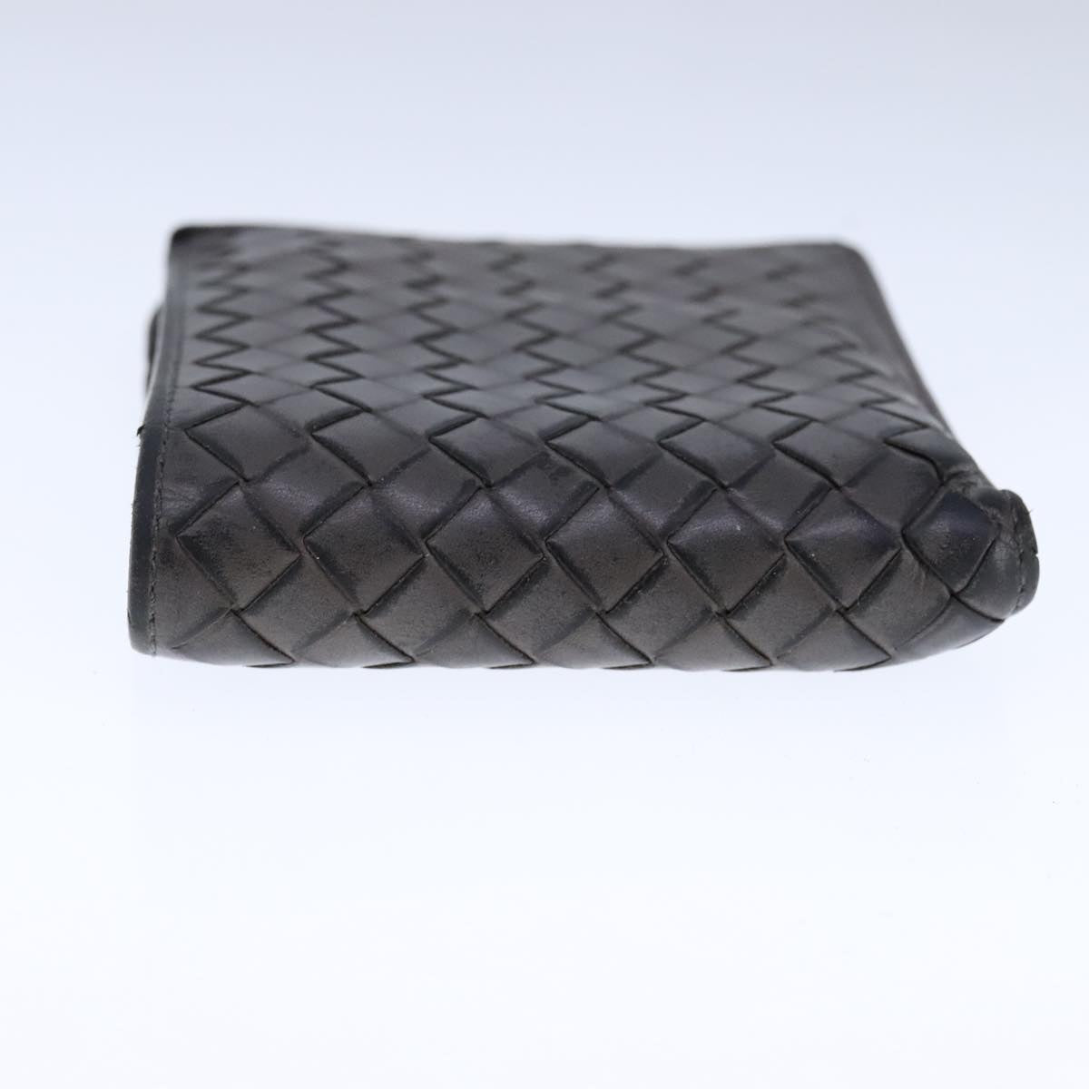 BOTTEGA VENETA INTRECCIATO Wallet Leather Gray Auth 105909