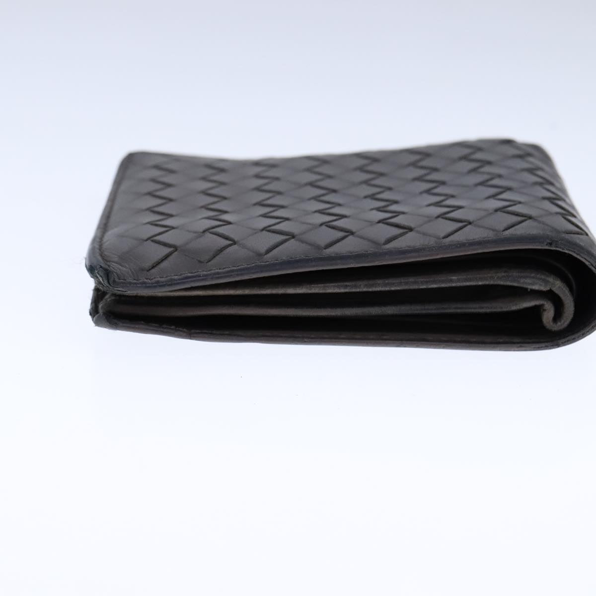 BOTTEGA VENETA INTRECCIATO Wallet Leather Gray Auth 105909