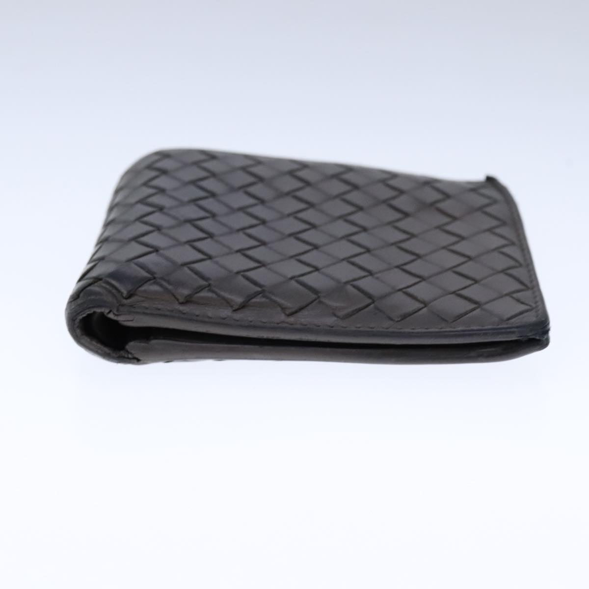 BOTTEGA VENETA INTRECCIATO Wallet Leather Gray Auth 105909