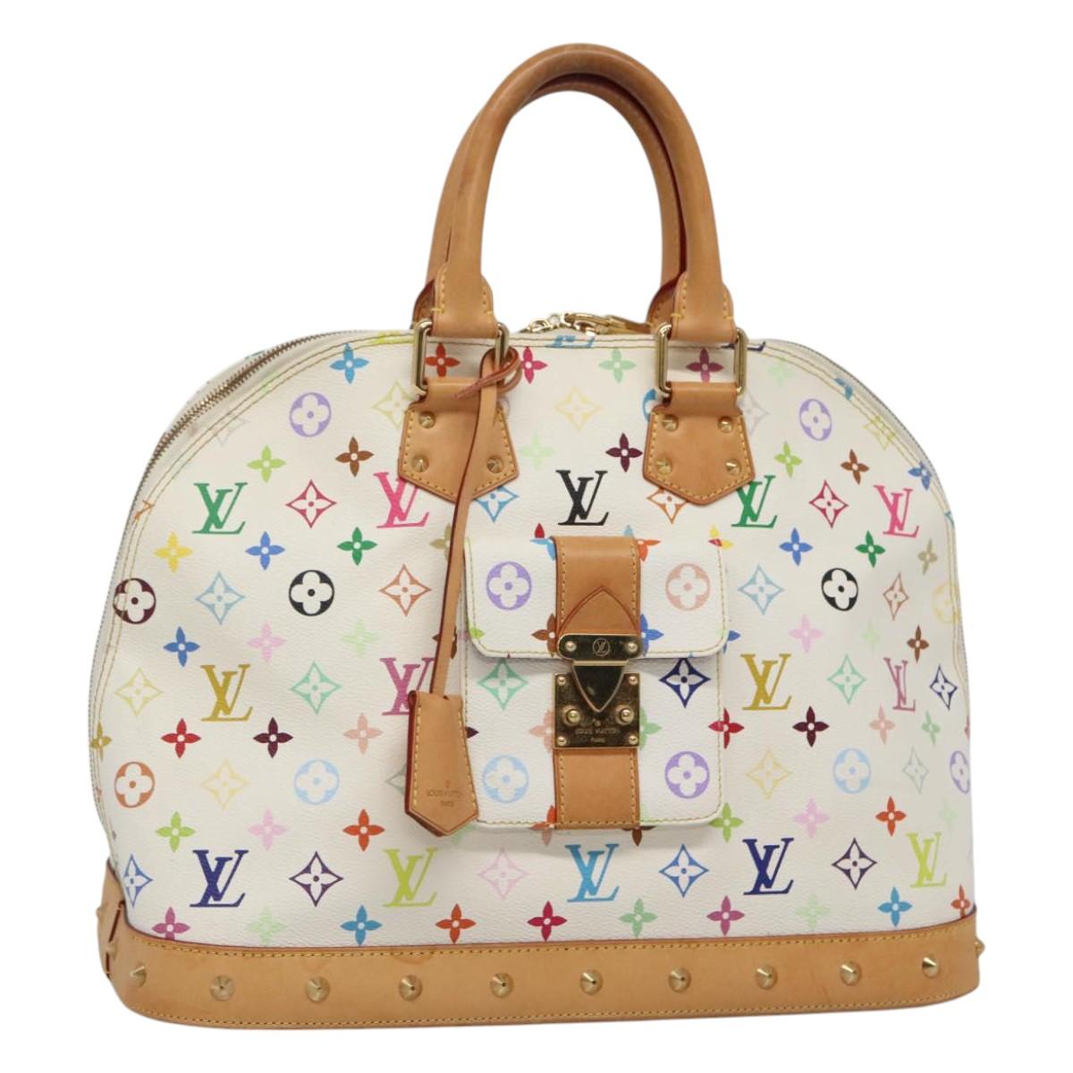LOUIS VUITTON Monogram Multicolor Alma GM Hand Bag White M40441 LV Auth 105944V