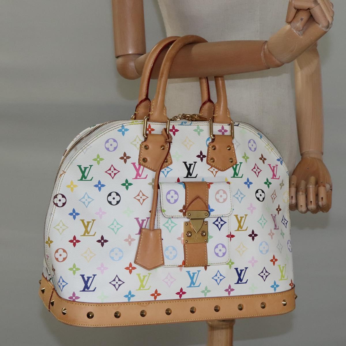 LOUIS VUITTON Monogram Multicolor Alma GM Hand Bag White M40441 LV Auth 105944V