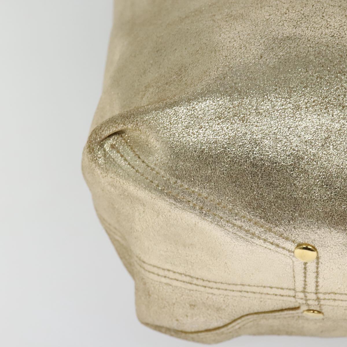 TIFFANY&Co. Reversible Tote Bag Leather Suede Gold Tone Auth 105966