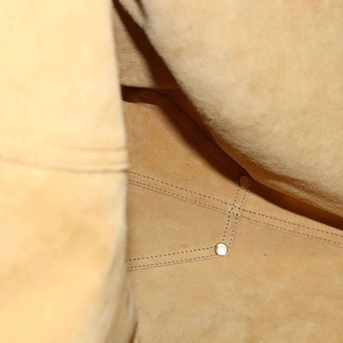 TIFFANY&Co. Reversible Tote Bag Leather Suede Gold Tone Auth 105966