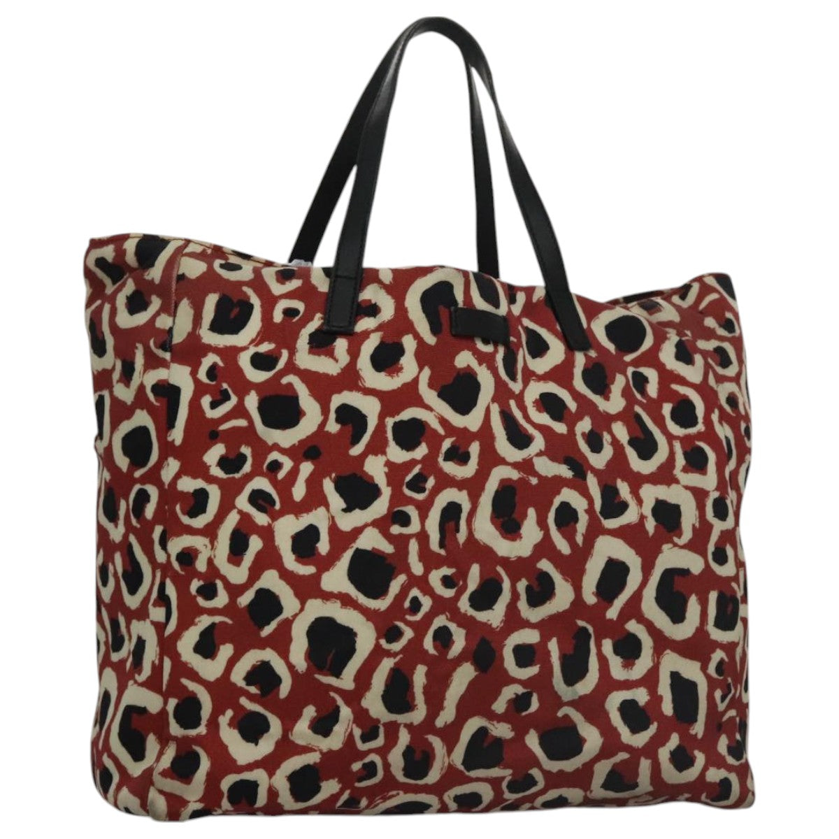 GUCCI Tote Bag Canvas White Red 282439 Auth 106058