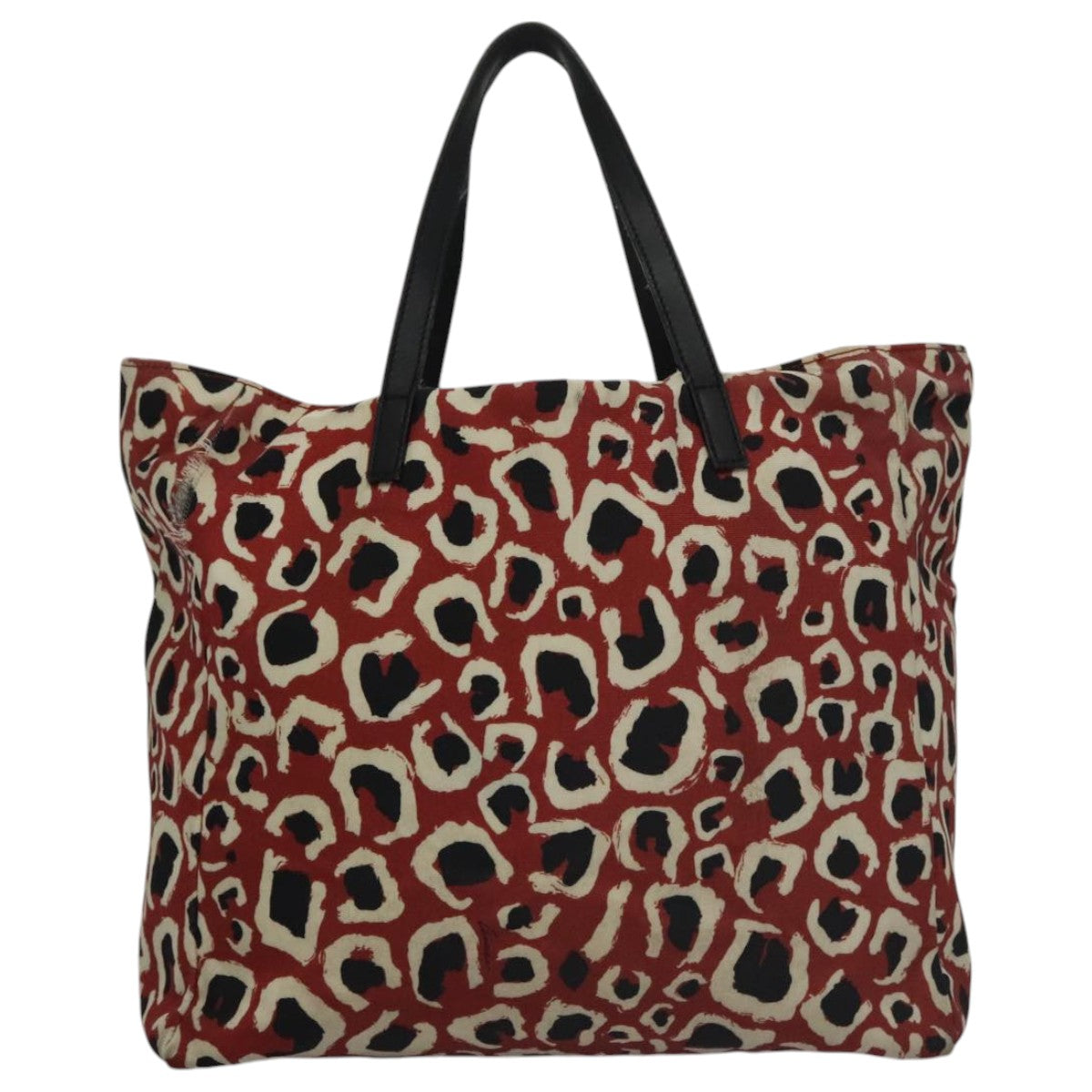 GUCCI Tote Bag Canvas White Red 282439 Auth 106058