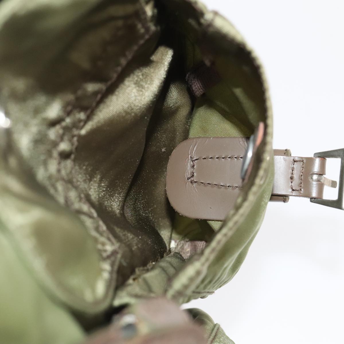 PRADA Backpack Nylon Khaki Auth 106063