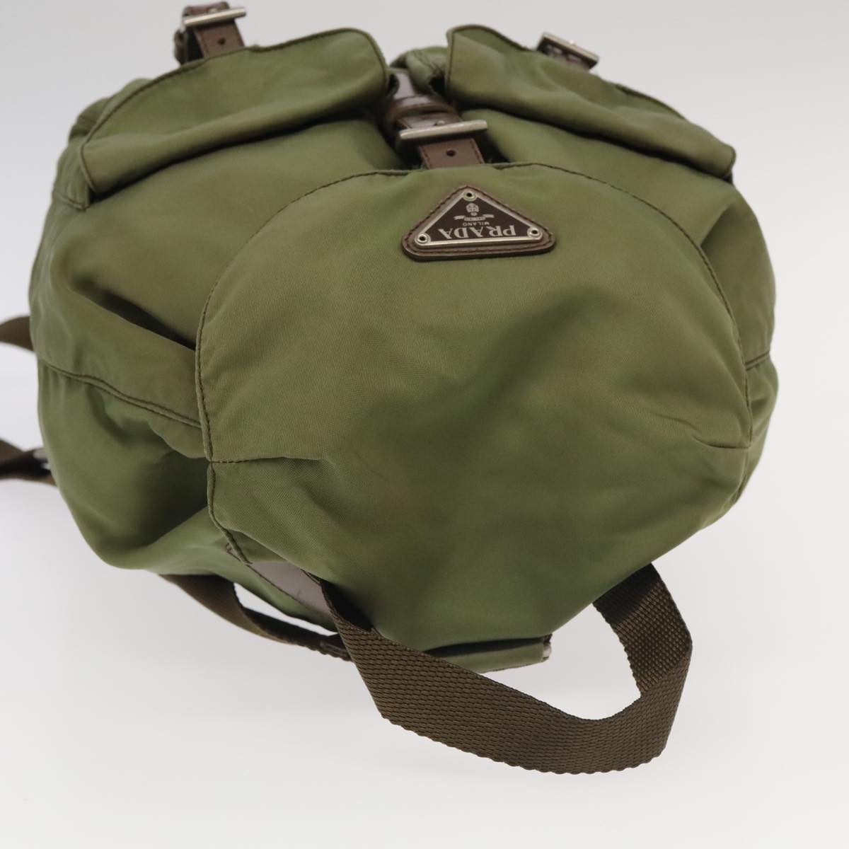 PRADA Backpack Nylon Khaki Auth 106063