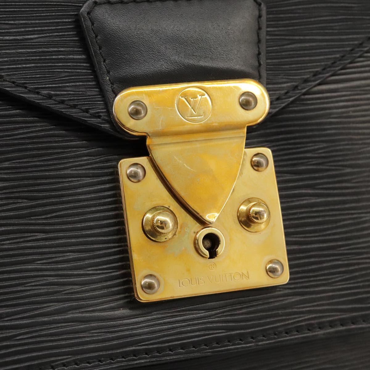 LOUIS VUITTON Epi Monceau 28 Hand Bag Black M52122 LV Auth 106088