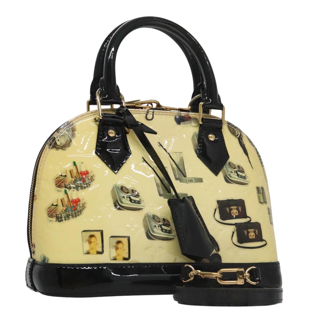 LOUIS VUITTON Vernis Nicolas Ghesquire Alma BB Hand Bag 2way M50419 Auth 106134