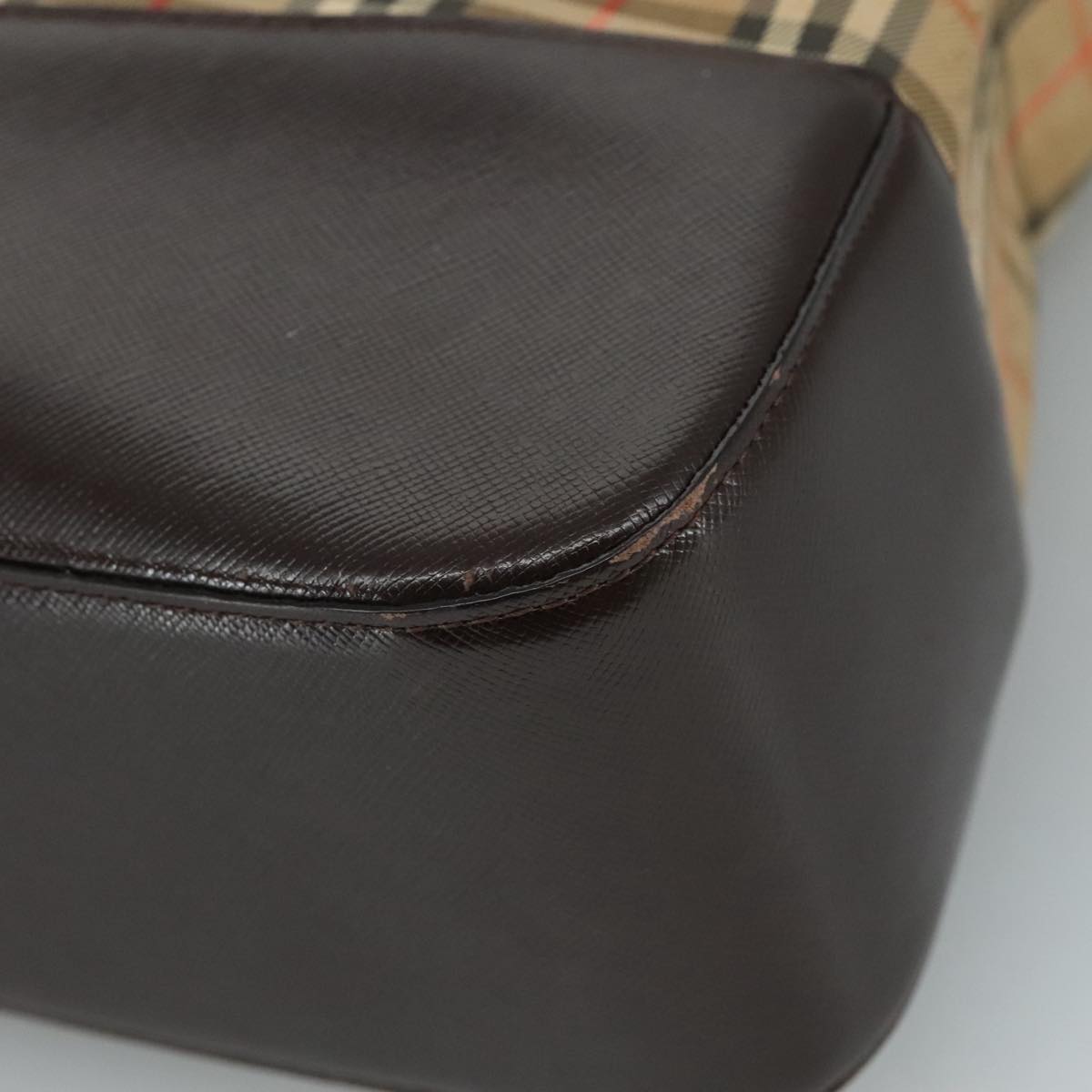 BURBERRY Nova Check Shoulder Bag Canvas Beige Auth 106188