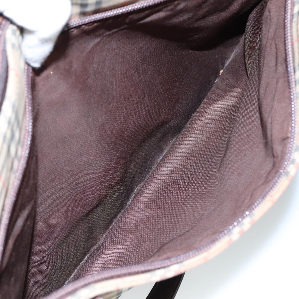 BURBERRY Nova Check Shoulder Bag Canvas Beige Auth 106188