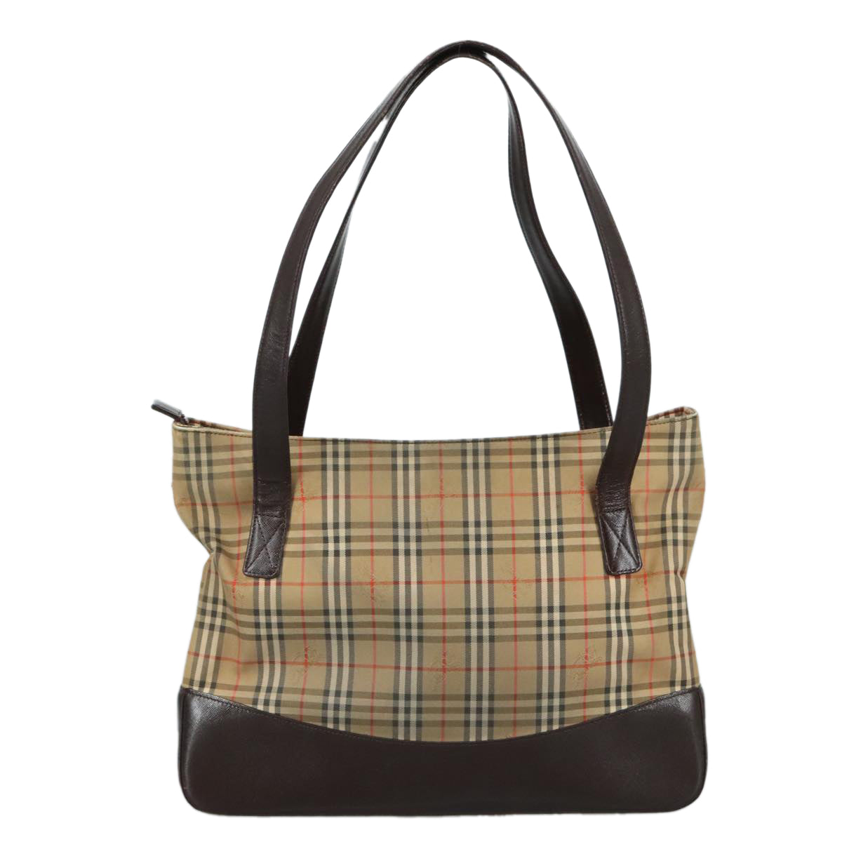BURBERRY Nova Check Shoulder Bag Canvas Beige Auth 106188