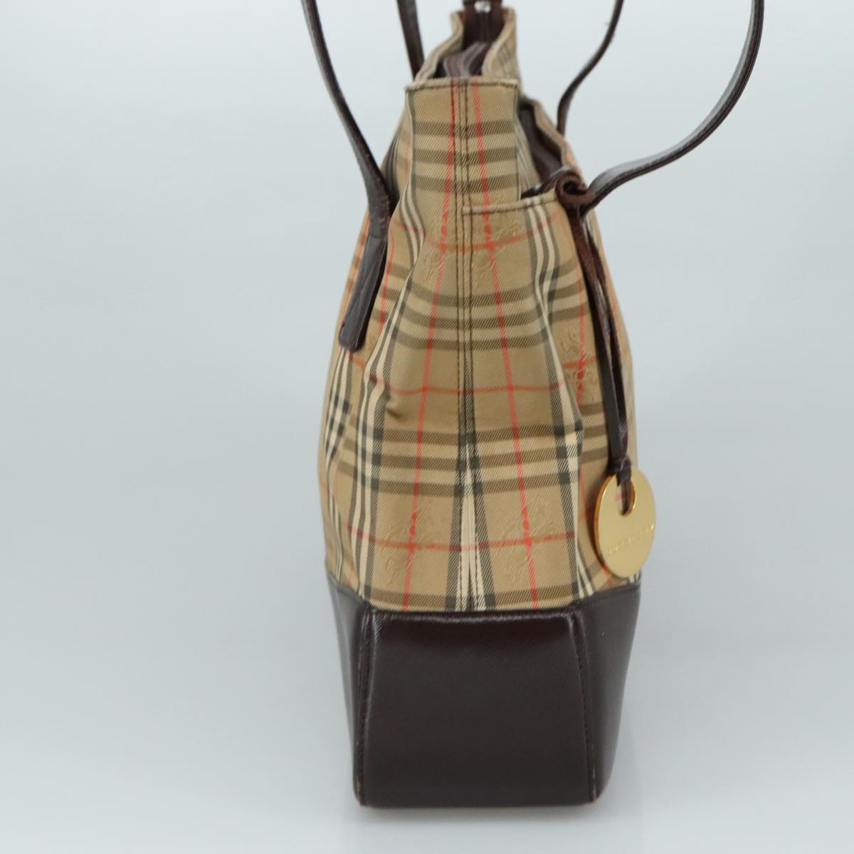 BURBERRY Nova Check Shoulder Bag Canvas Beige Auth 106188