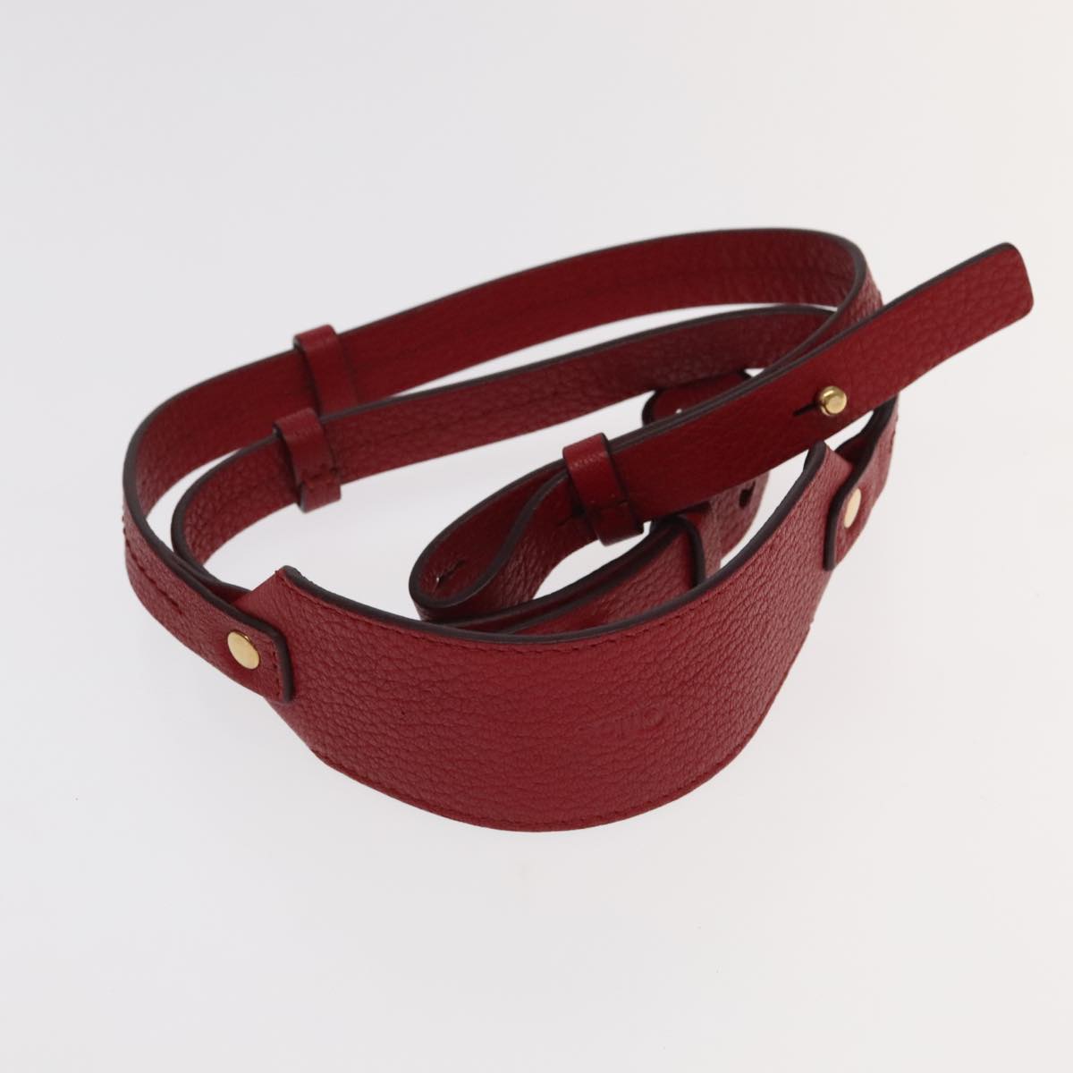 Chloe Mercy Hand Bag Leather 2way Red Gold Auth 106233