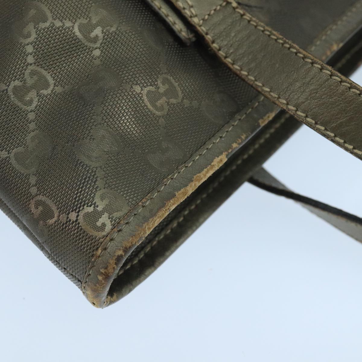 GUCCI GG implementation Tote Bag Khaki 211138 Auth 106234