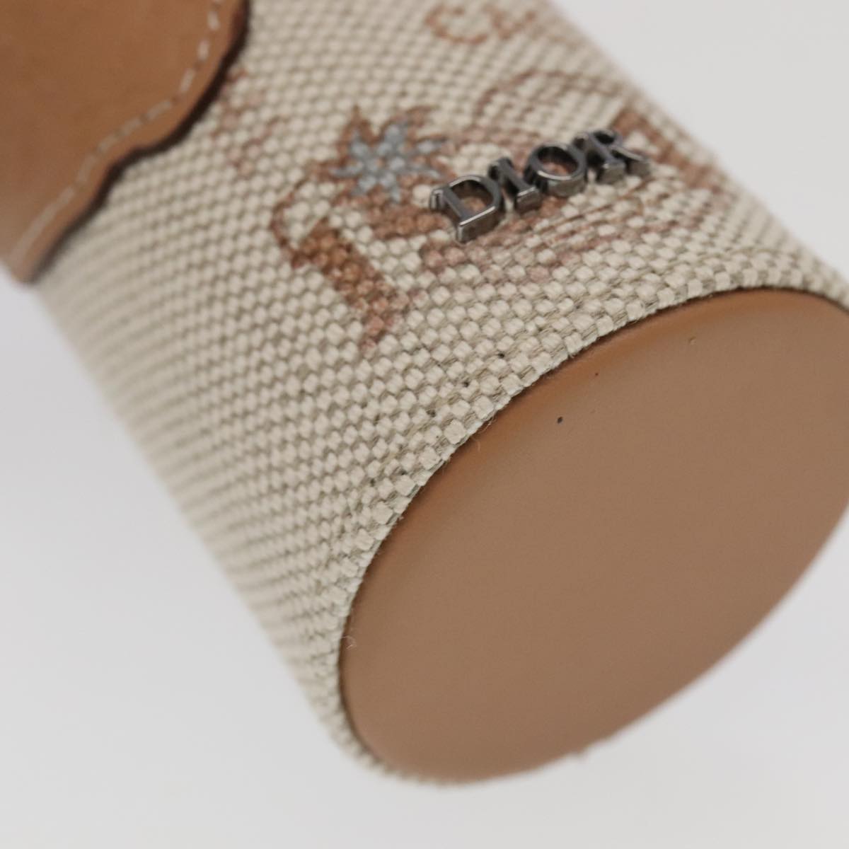 Christian Dior Roller Pouch Cactus Jack Canvas Leather Beige Auth 106248V