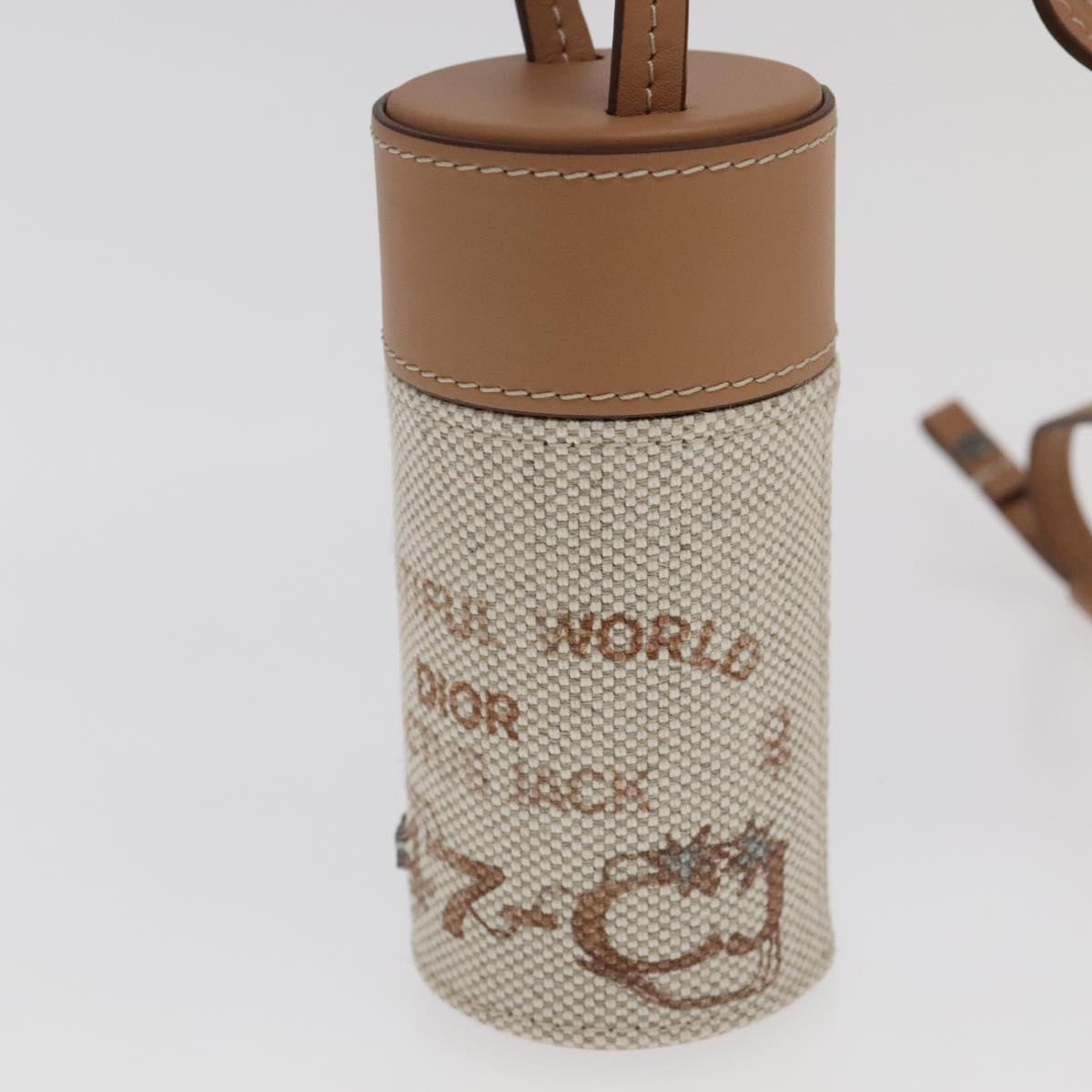 Christian Dior Roller Pouch Cactus Jack Canvas Leather Beige Auth 106248V