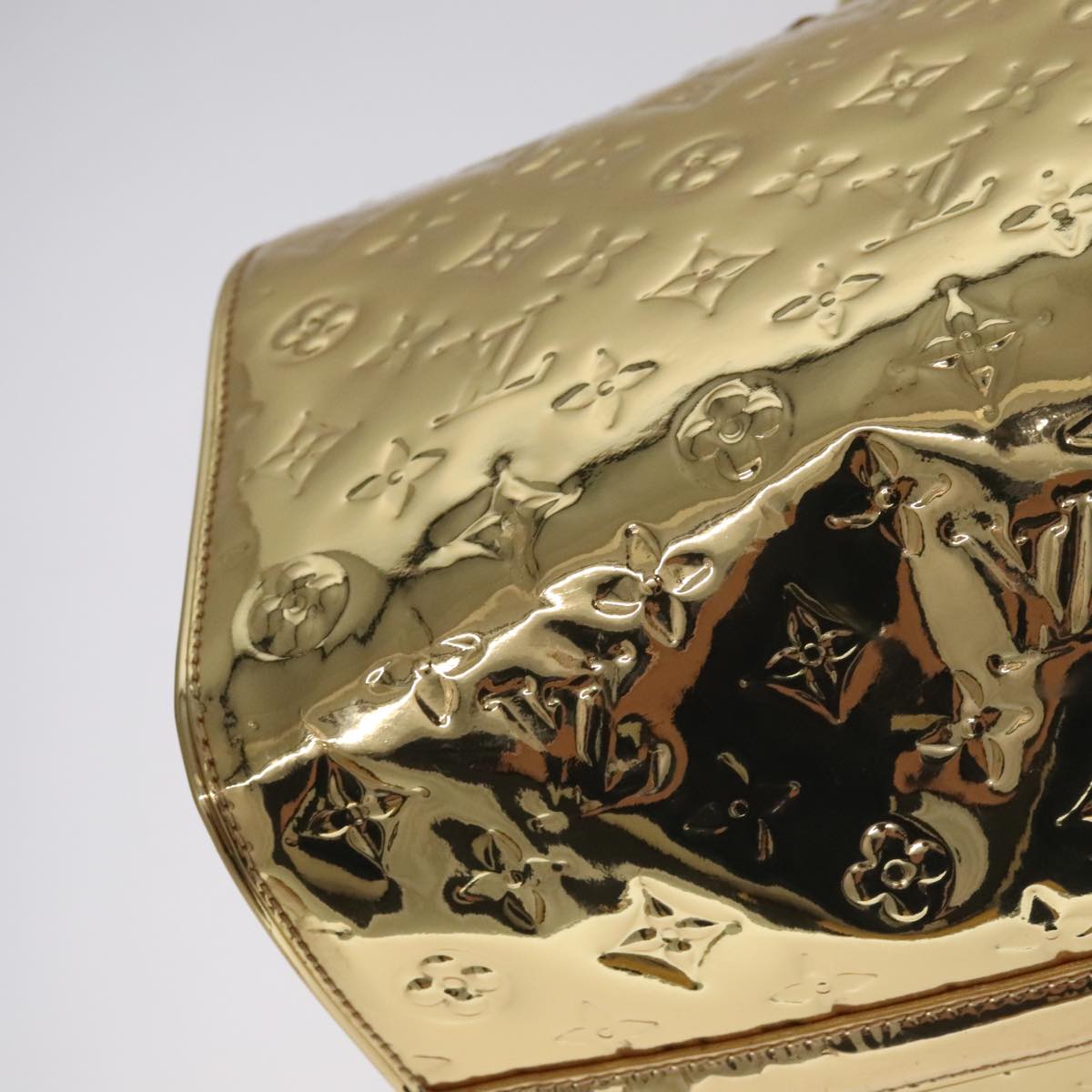 LOUIS VUITTON Monogram Miroir Speedy 35 Hand Bag Gold M95785 LV Auth 106299SM