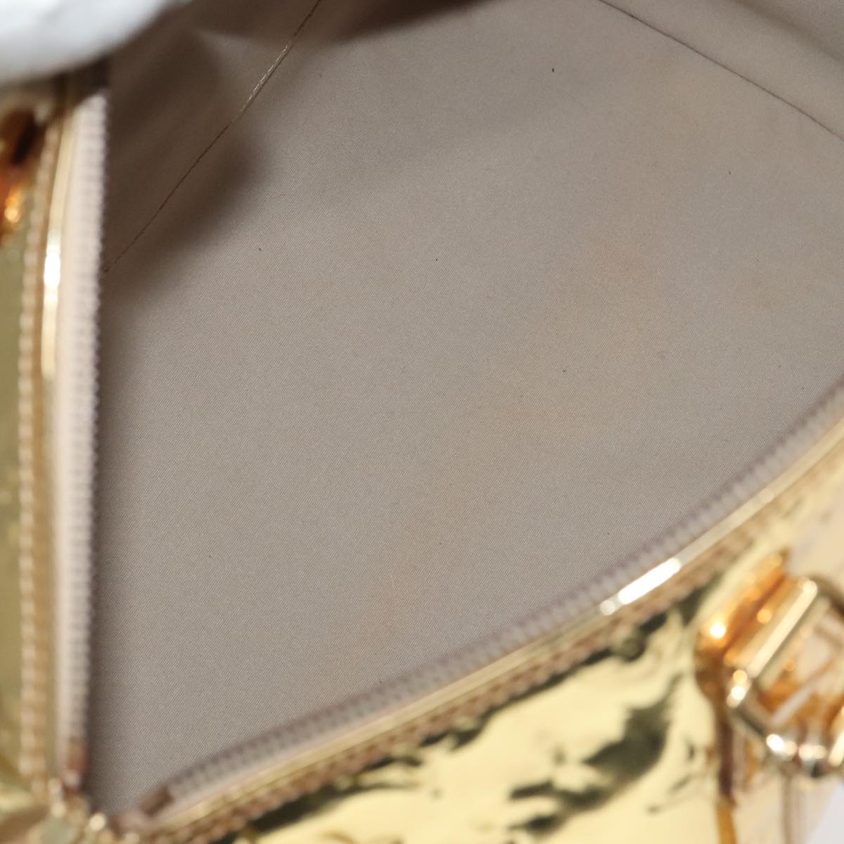 LOUIS VUITTON Monogram Miroir Speedy 35 Hand Bag Gold M95785 LV Auth 106299SM